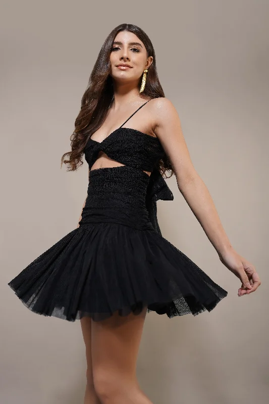 Mini dresses with mesh panels for a sexy and trendy look Theodora Mini Dress in Black Mini dresses with mesh panels for a sexy and trendy look Theodora Mini Dress in Black