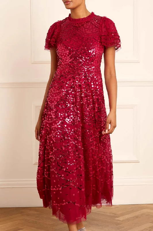 Midi dresses with cotton - blend materials for everyday comfort Deco Dot Ankle Gown