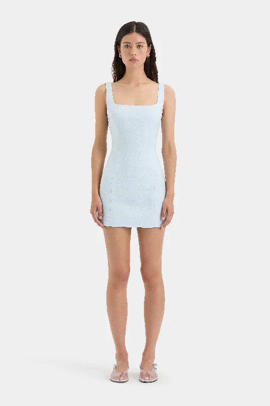 Mini dresses with ribbed textures for a unique appearance Iris Tie Mini Dress