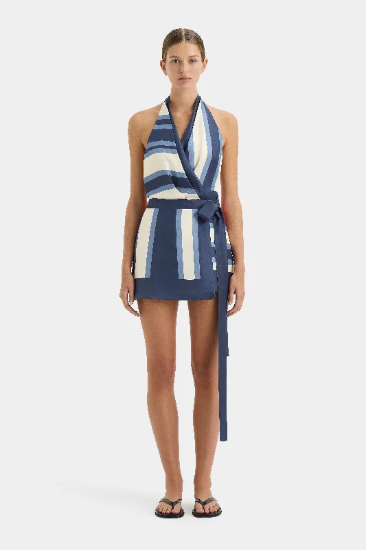 Mini dresses with cut - out details for a trendy look Dazed Wrap Halter Mini Dress
