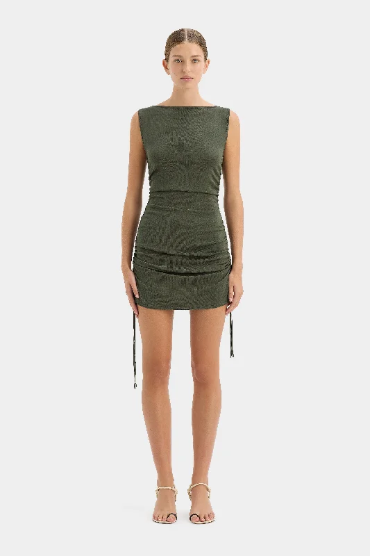 Mini dresses with tiered skirts for added volume Yolanda Ruched Mini Dress