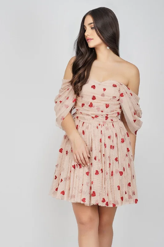 Mini dresses with keyhole necklines Sydney Red Heart Mini Dress