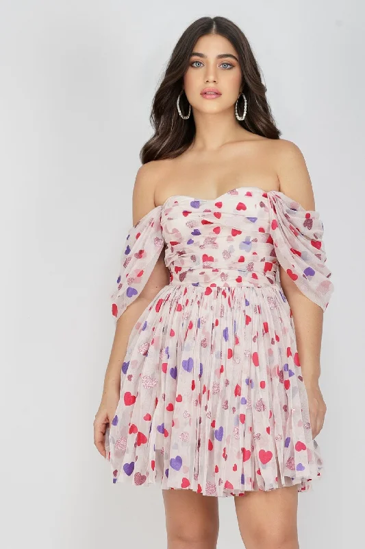 Mini dresses with high - low hems for a modern twist Sydney Rainbow Heart Mini Dress Mini dresses with high - low hems for a modern twist Sydney Rainbow Heart Mini Dress
