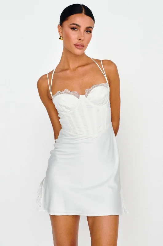 Mini dresses with halter necks for a stylish choice Wishing On A Star Bustier Mini Dress White Mini dresses with halter necks for a stylish choice Wishing On A Star Bustier Mini Dress White