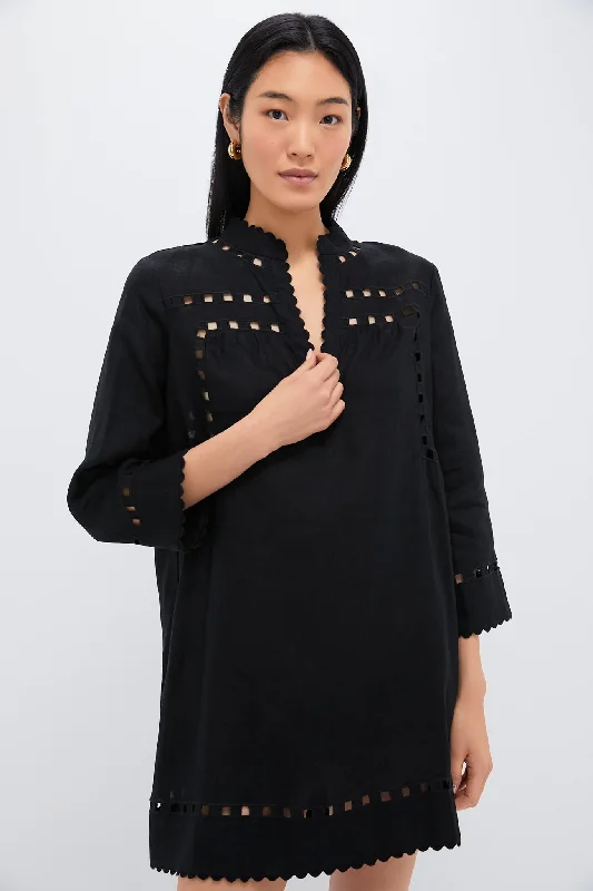 Midi dresses with lace - up fronts for a unique and adjustable style Black Cutout Dawson Tunic Midi dresses with lace - up fronts for a unique and adjustable style Black Cutout Dawson Tunic