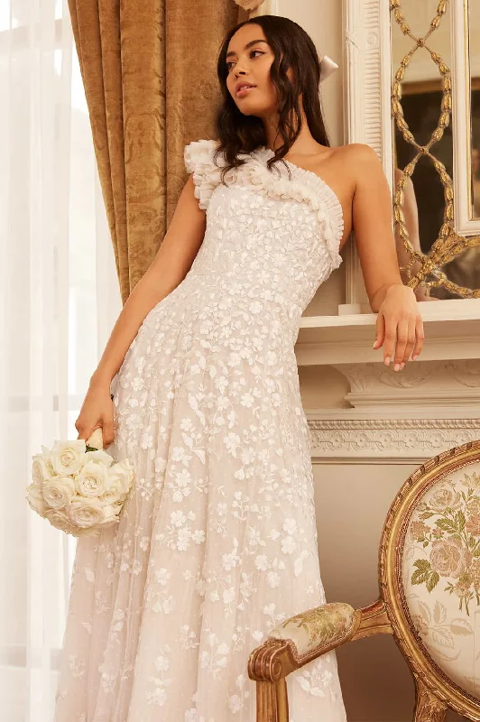 Midi dresses with button - down skirts for a unique and functional design Posy Pirouette One-Shoulder Ankle Gown Midi dresses with button - down skirts for a unique and functional design Posy Pirouette One-Shoulder Ankle Gown