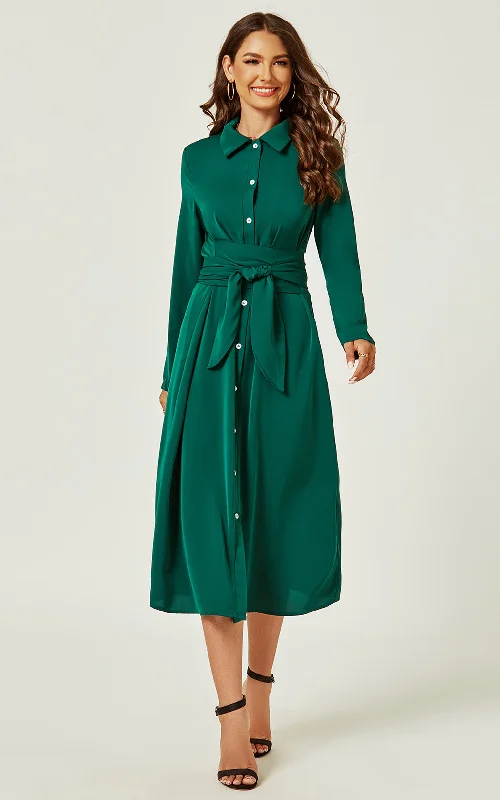 Midi dresses with patchwork patterns for a one - of - a - kind style – Grünes Midi-Wickelkleid Midi dresses with patchwork patterns for a one - of - a - kind style – Grünes Midi-Wickelkleid