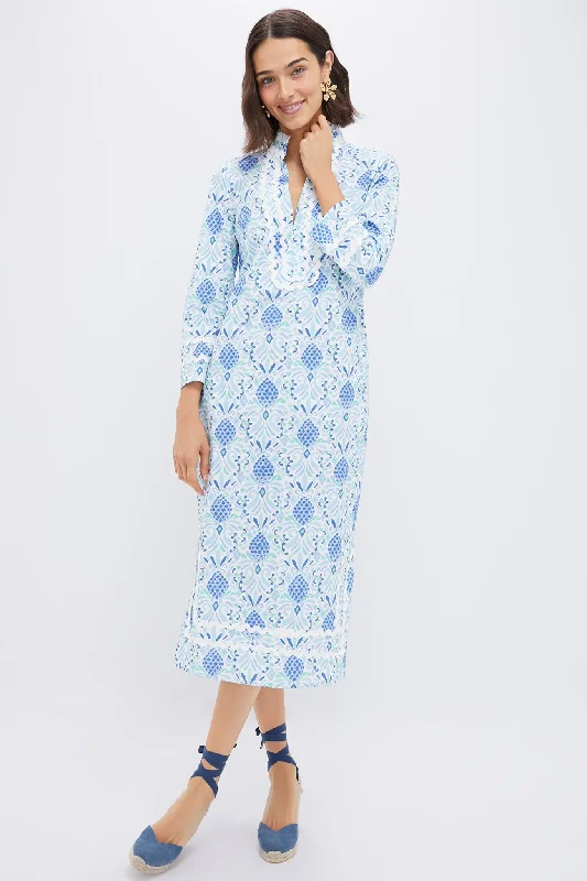 Midi dresses with puff sleeves for a vintage - inspired look Pineapple Print Longsleeve Classic Midi Tunic Midi dresses with puff sleeves for a vintage - inspired look Pineapple Print Longsleeve Classic Midi Tunic