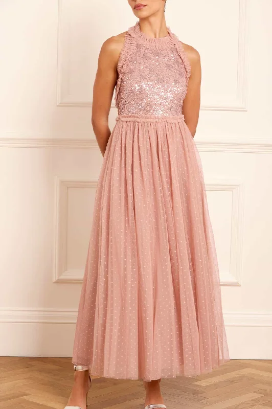 Midi dresses with halter necks for a stylish and comfortable option Shooting Stars Bodice Halter-Neck Ankle Gown Midi dresses with halter necks for a stylish and comfortable option Shooting Stars Bodice Halter-Neck Ankle Gown