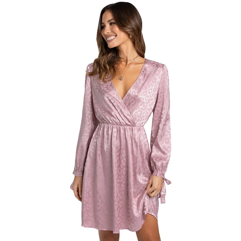 Mini dresses with patchwork designs for a unique style Satisfaction Embossed Leopard Wrap Dress Mini dresses with patchwork designs for a unique style Satisfaction Embossed Leopard Wrap Dress