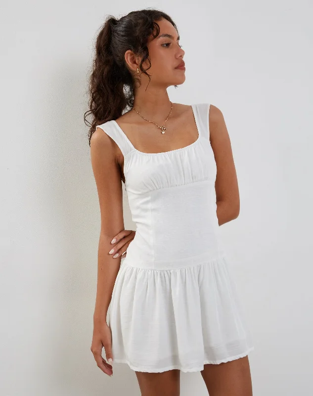 Strapless mini dresses for a beach vacation Nihao Mini Dress in White