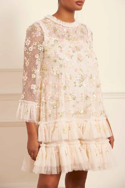 Midi dresses with printed lining for a hidden and stylish detail Sequin Bloom Gloss Mini Dress