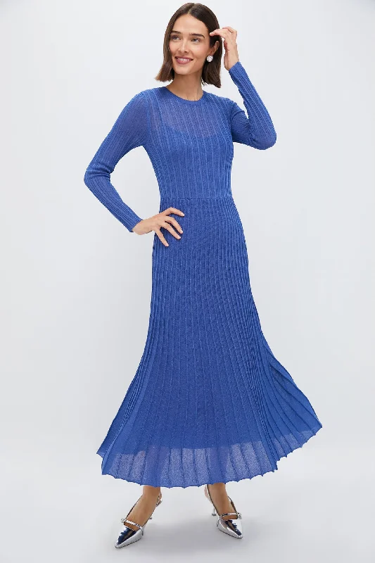 Midi dresses with bow accents for a sweet and charming look Cobalt Shimmer Knit Cammie Maxi Dress Midi dresses with bow accents for a sweet and charming look Cobalt Shimmer Knit Cammie Maxi Dress