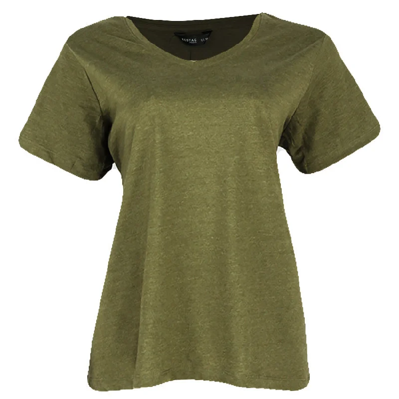 Plus Size Women's Embroidered Tight Trousers in White for a Feminine and Elegant StyleREDTAG Women's Pale Green Casual T-Shirts
