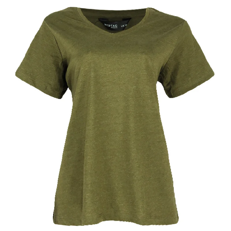 Plus Size Women's Sheer Tight Trousers in Nude for a Subtle and Stylish StatementREDTAG Pale Green Casual T-Shirt