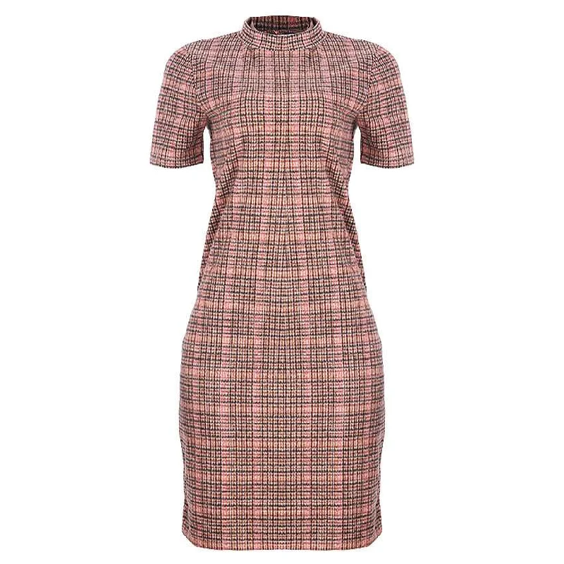 Plus Size Women's Corduroy Tight Trousers in Olive Green for a Retro and Cozy VibeREDTAG Casual Plaid Dress for Women