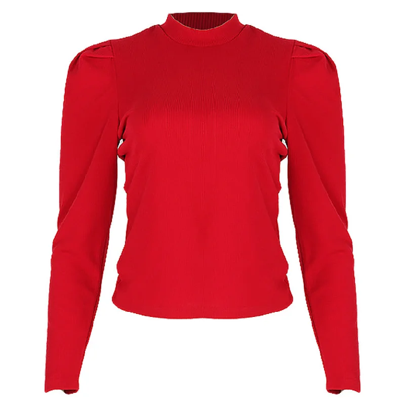 Plus Size Women's Sheer Tight Trousers in Nude for a Subtle and Stylish StatementREDTAG Women's Red Formal Jersey Tops