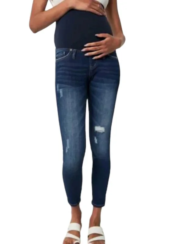 Colored women jeans in vibrant hues like red and yellowApril Full Band Maternity Ankle Skinny Jeans In Medium Wash Colored women jeans in vibrant hues like red and yellowApril Full Band Maternity Ankle Skinny Jeans In Medium Wash