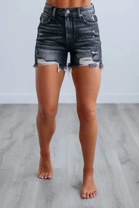 Plus Size Women's Elastic Waistband Linen Shorts in Navy Blue for a Comfortable Everyday OptionCarlie Risen Shorts - Vintage Black Plus Size Women's Elastic Waistband Linen Shorts in Navy Blue for a Comfortable Everyday OptionCarlie Risen Shorts - Vintage Black