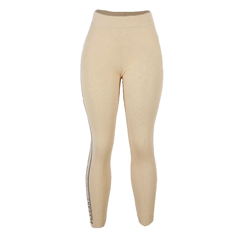 Plus Size Women's Stretch Cotton Tight Trousers in Navy for Comfortable Everyday WearREDTAG Cream Leggings for Women