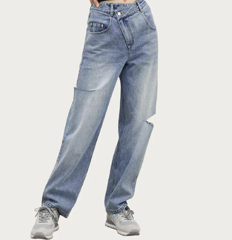 Jeggings women jeans combining the comfort of leggings and style of jeansCriss Cross Cutout Jeans In Steel Blue