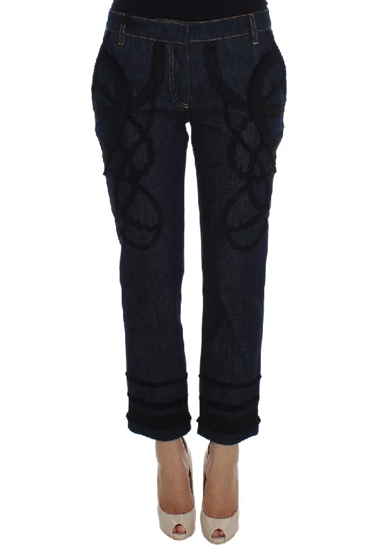 Wide - leg women jeans for a modern and relaxed vibeDolce & Gabbana Embroide Capri Jeans for Elegant Women's Styling Wide - leg women jeans for a modern and relaxed vibeDolce & Gabbana Embroide Capri Jeans for Elegant Women's Styling