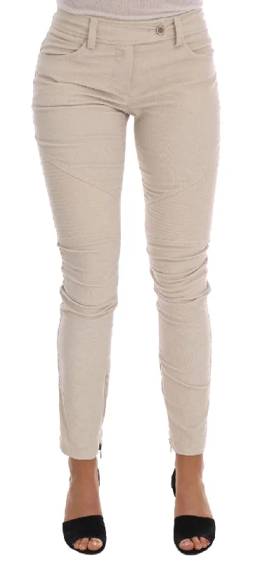 Dark - wash women jeans for a sophisticated and slimming effectErmanno Scervino Slim Jeans Corduroy Skinny Women's Pants Dark - wash women jeans for a sophisticated and slimming effectErmanno Scervino Slim Jeans Corduroy Skinny Women's Pants