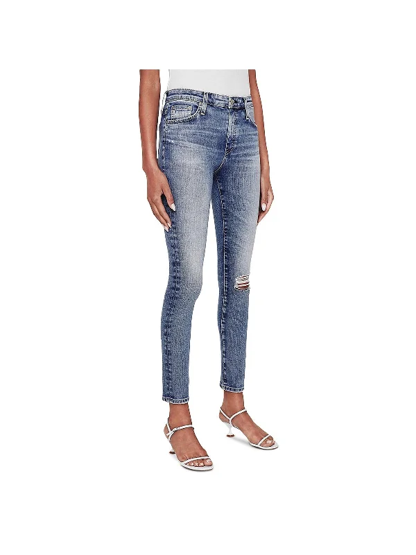 Embroidered women jeans with intricate patternsFarrah Womens Denim Medium Wash Skinny Jeans