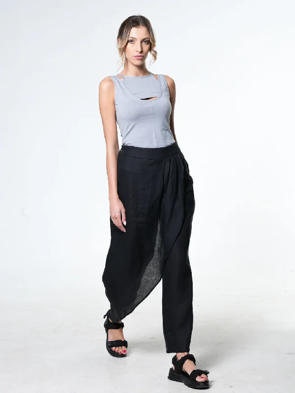 Women's Velvet Tight Trousers in Burgundy for a Luxurious and Elegant AppearanceFlare Linen Trousers