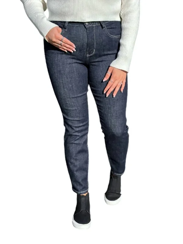 Ripped women jeans for a rebellious and fashion - forward styleHi-Rise Rinse Wash Mom Jeans In Dark Blue Ripped women jeans for a rebellious and fashion - forward styleHi-Rise Rinse Wash Mom Jeans In Dark Blue