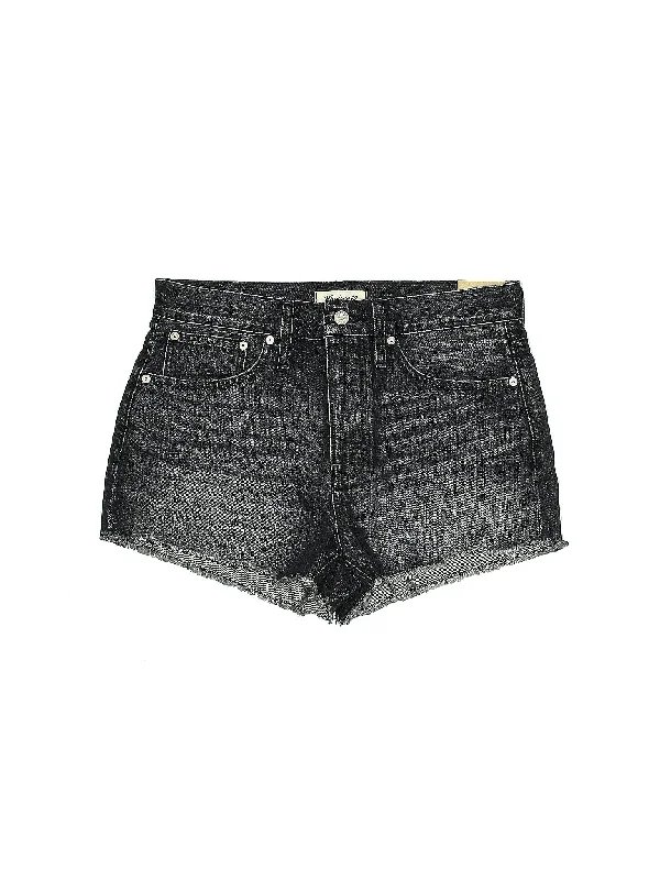 Women's Satin - Finish Shorts in Burgundy for a Luxurious and Stylish Nighttime LookHigh-Rise Denim Shorts in Dark Wash