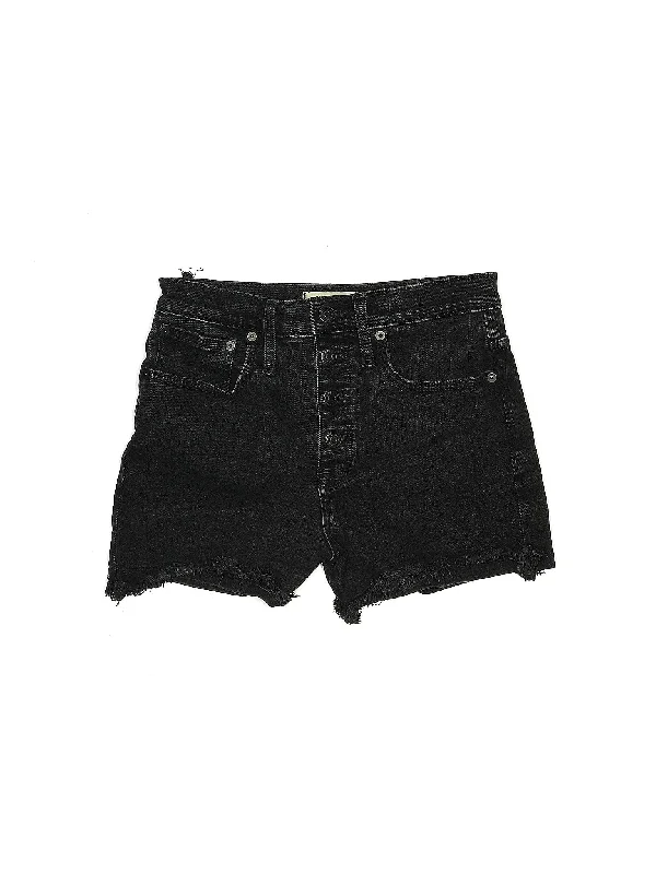 Plus Size Women's Denim Shorts with a Button - Fly in Dark Indigo for a Durable and Timeless StyleHigh-Rise Denim Shorts in Dark Wash Plus Size Women's Denim Shorts with a Button - Fly in Dark Indigo for a Durable and Timeless StyleHigh-Rise Denim Shorts in Dark Wash