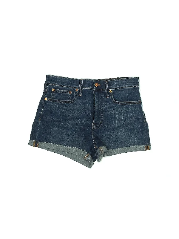 Women's Printed Animal Print Shorts in Brown and Black for a Bold and Fashion - Forward AppearanceHigh-Rise Denim Shorts in Dark Wash