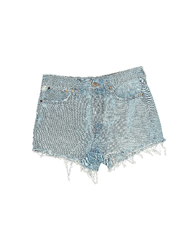 Women's Printed Geometric Patterned Shorts in Bright Colors for a Statement LookHigh-Rise Denim Shorts in Light Wash