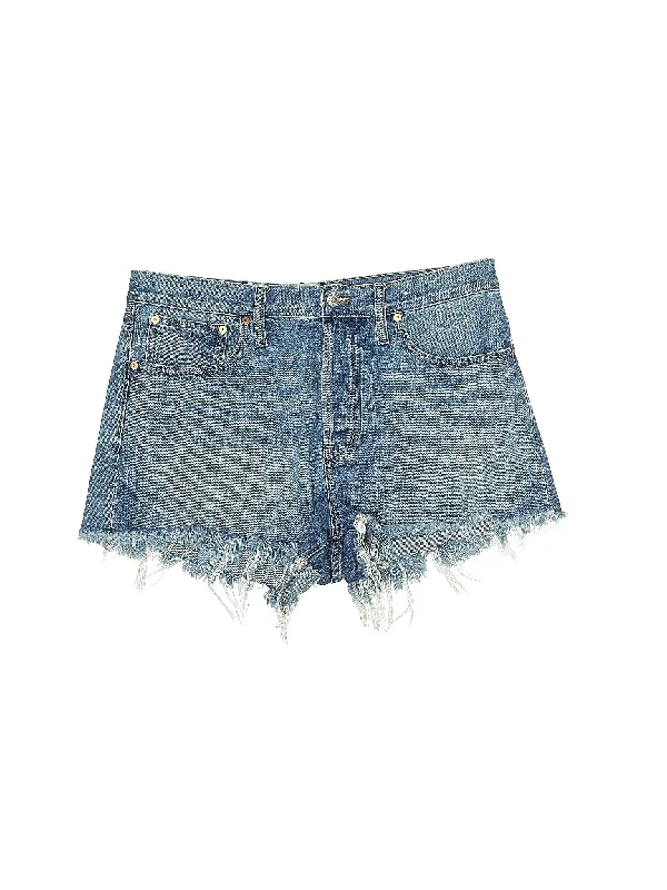 Women's Printed Animal Print Shorts in Brown and Black for a Bold and Fashion - Forward AppearanceHigh-Rise Denim Shorts in Medium Wash