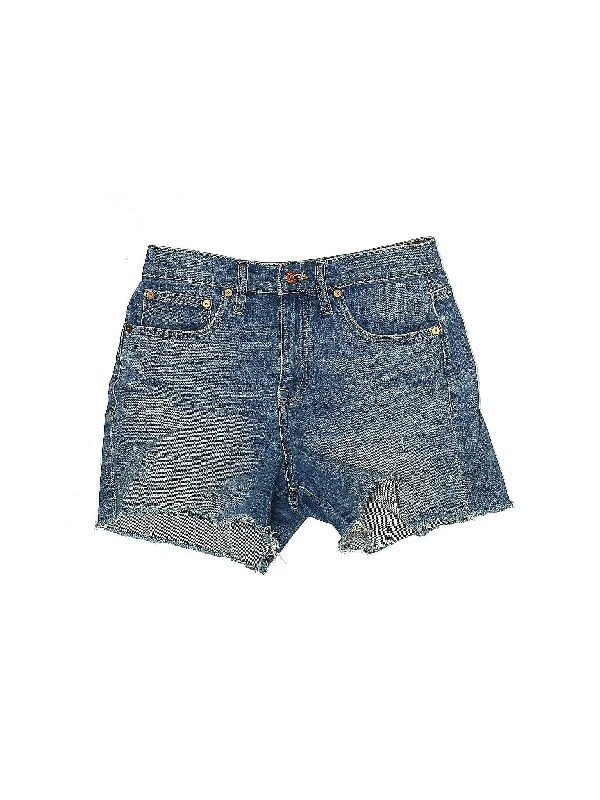 Women's Leather - Look Faux Leather Shorts in Black for an Edgy and Bold AppearanceHigh-Rise Denim Shorts in Medium Wash