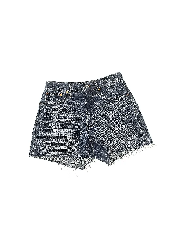 Women's Leather - Look Faux Leather Shorts in Black for an Edgy and Bold AppearanceHigh-Rise Denim Shorts in Medium Wash