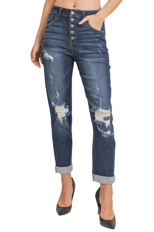 Distressed women jeans for a trendy and edgy lookHigh Rise Plus Mom Jeans In Dark Wash Distressed women jeans for a trendy and edgy lookHigh Rise Plus Mom Jeans In Dark Wash