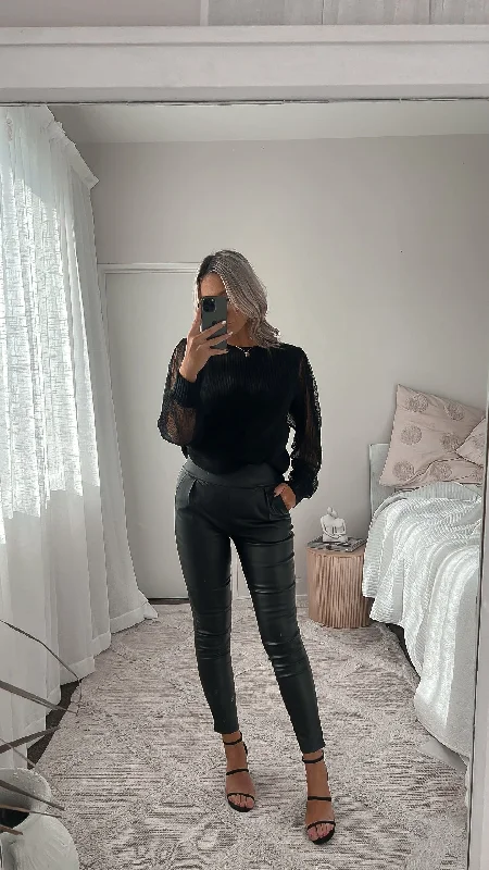 Plus Size Women's Sheer Tight Trousers in Nude for a Subtle and Stylish StatementJorge Alexa Pant Black