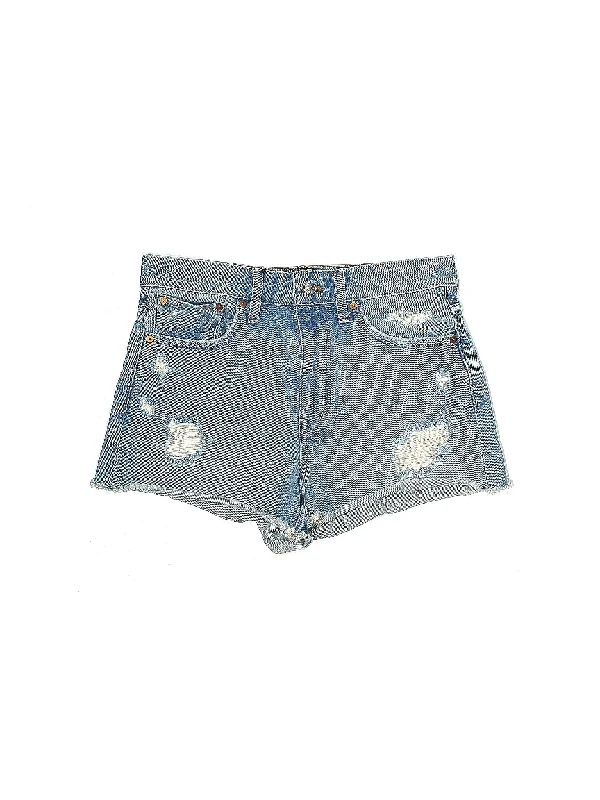 Women's Sequined Party Shorts in Gold for a Glamorous Night OutMid-Rise Denim Shorts