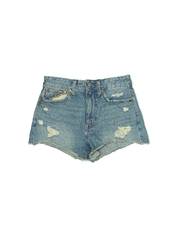 Women's Printed Animal Print Shorts in Brown and Black for a Bold and Fashion - Forward AppearanceMid-Rise Denim Shorts