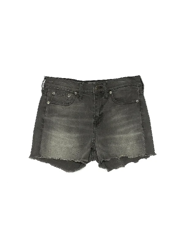 Plus Size Women's Stretch Cotton Athletic Shorts with Side Pockets for Workout SessionsMid-Rise Denim Shorts