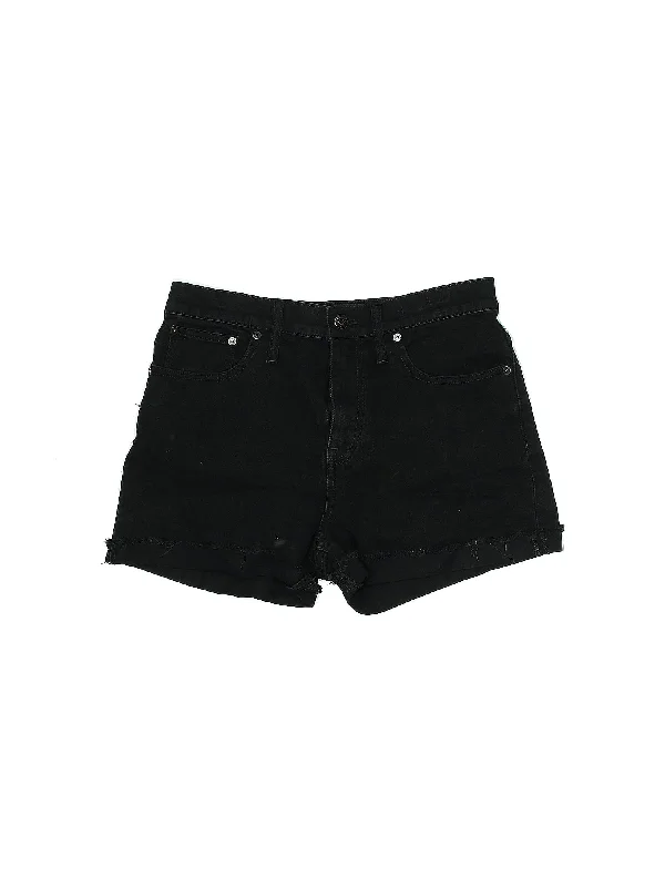 Women's Printed Tropical Patterned Shorts in Turquoise for a Beachy and Fun LookMid-Rise Denim Shorts in Dark Wash