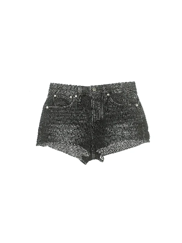 Women's Printed Tropical Patterned Shorts in Turquoise for a Beachy and Fun LookMid-Rise Denim Shorts in Dark Wash
