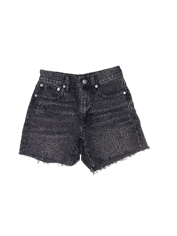 Plus Size Women's Stretch Denim Shorts with Belt Loops in Medium Wash for a Versatile FitMid-Rise Denim Shorts in Light Wash