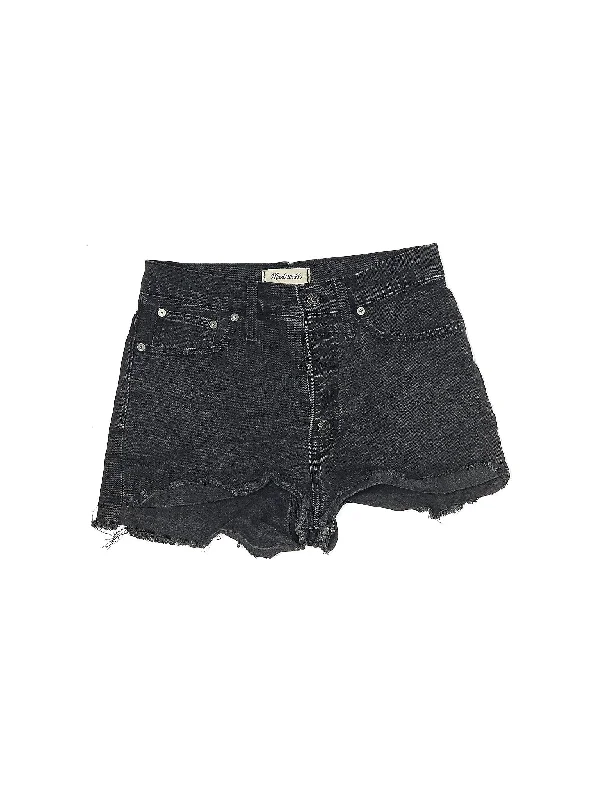 Plus Size Women's Denim Shorts with a Button - Fly in Dark Indigo for a Durable and Timeless StyleMid-Rise Denim Shorts in Light Wash