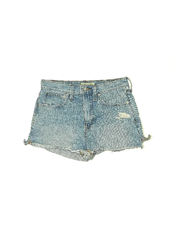 Women's Lace - Trimmed Shorts in White for a Romantic and Elegant OutfitMid-Rise Denim Shorts in Light Wash
