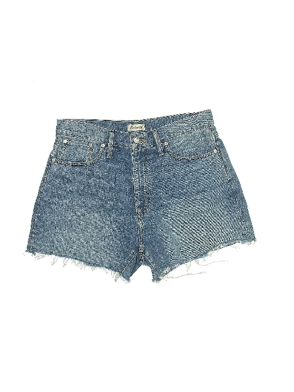 Women's Printed Floral Linen Shorts in Pastel Colors for a Summer Beach OutfitMid-Rise Denim Shorts in Medium Wash
