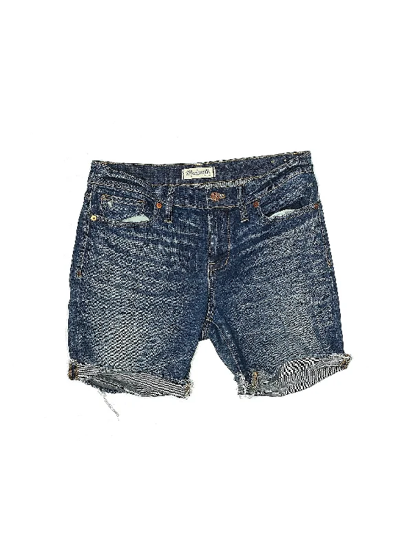 Women's Printed Floral Linen Shorts in Pastel Colors for a Summer Beach OutfitMid-Rise Denim Shorts in Medium Wash