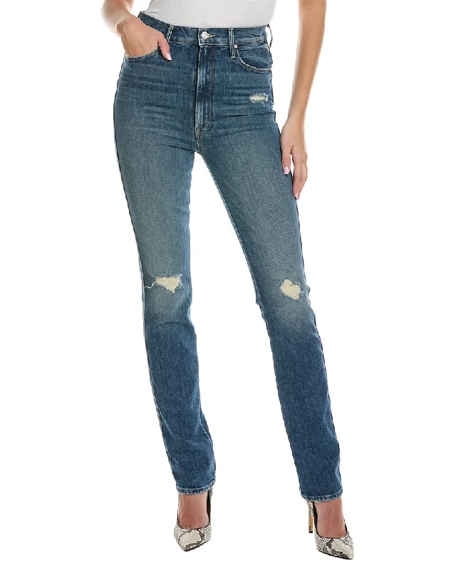 Women's Velvet Tight Trousers in Burgundy for a Luxurious and Elegant AppearanceMOTHER Denim High-Waist Dazzler Double Heel Morning Chores Jean